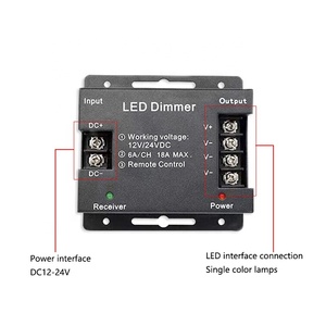 12V 24V 18A Led đơn sắc điều khiển Dimmer với RF cảm ứng không dây điều khiển từ xa cho màu duy nhất ánh sáng thanh dải đồ đạc - Product Image 3