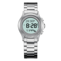 Prière musulmane arabe Qibla boussole montre en acier inoxydable Azan montre-bracelet Six fois les temps de prière du monde 100% étanche