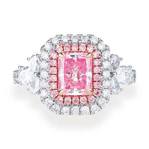 Anillo de Diamantes Cultivados en Laboratorio con Certificado IGI, Diseño Personalizado Xingyue, Clásico, para Compromiso o Boda, para Hombre y Mujer, Oro de 18k, Gema Rosa, Regalo - Product Image 1