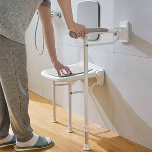 Diolans - Tabouret pliant mural pour salle de bain, siège de douche antidérapant, capacité de 120 kg, pour personnes âgées et femmes enceintes - Product Image 1