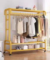 Porte-vêtements métallique sur pied, moderne, épaissi et renforcé, avec 16 crochets, durable et peu encombrant, pour chambre, balcon et usage intérieur