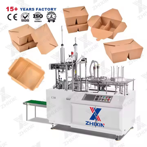 Fully Automatic Take Away Food Box Making Machines Lunch Cardboard Carton Forming Making Machine
