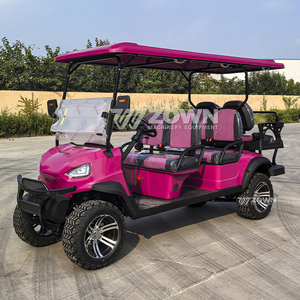 Carrito de Golf Extensible Negro Brillante para 4 Personas con Ruedas de Aleación Multirradio para Campismo en Montaña y Turismo en Parques Forestales - Product Image 5