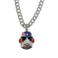 PD3165 chaîne de strass complète de style hip-hop européen et américain bijoux personnalisables pour hommes-pendentif tête d'animal nouvelle mode de rue
