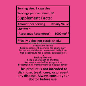 Extrait de Shatavari le plus vendu 500 mg 60 capsules végétariennes <span class=keywords><strong>Asparagus</strong></span> Recemosus Complément Bien-être féminin Antioxydant Adultes - Product Image 2