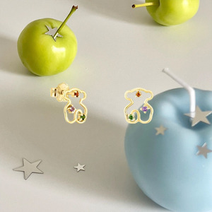 Pendientes Colgantes de Osito de Peluche con <span class=keywords><strong>Perlas</strong></span> Pequeñas y Delicados Detalles en Oro y Plata, Joyería Fina Minimalista Francesa para Oficina - Product Image 5