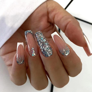 Vente en gros de faux ongles carrés <span class=keywords><strong>flamme</strong></span>, 24 pièces, couleurs mélangées, longs ongles colorés, pose d'ongles, art des ongles, emballage personnalisé avec logo - Product Image 4