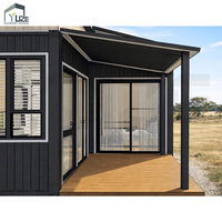 Casa Modular Prefabricada de Diseño Compacto con Techo Inclinado de Lujo, Casa Móvil Pequeña de Doble Contenedor de 40 pies