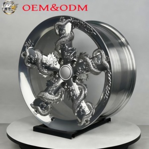 Nuevo en Oferta, Llanta Ligera de Aleación de Aluminio Forjado, Cromada, Multirradio, Acabado Plateado Dragón, para SUV, Camioneta, Remolque, Diseño Cóncavo Profundo - Product Image 3