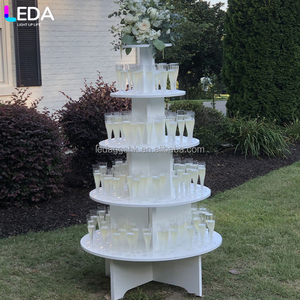 Leda โต๊ะวางขนมอะคริลิคสีขาวทรงกลมห้าชั้นสำหรับจัดงานแต่งงาน - Product Image 2
