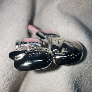 Collar de cadena de aleación con colgante de guante de boxeo y lazo rosa <span class=keywords><strong>para</strong></span> la concienciación sobre el cáncer de mama en mujeres - Product Image 3