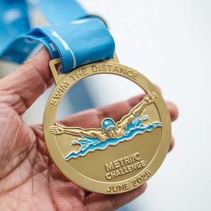 Nhà Máy Giá Tùy Chỉnh Kim Loại Men Bơi Bơi Thể Thao Trống Kim Loại Medalla De Kim Loại Natacion Huy Chương - Product Image 2