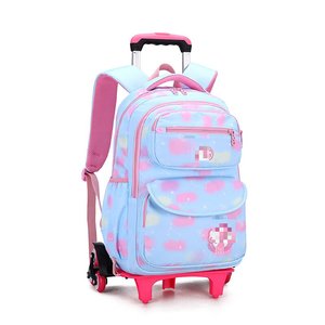 HY Linda <span class=keywords><strong>Mochila</strong></span> Escolar con <span class=keywords><strong>Ruedas</strong></span> para Niñas de Primaria, Diseño Fresco, de 8 a 14 Años, con Dos <span class=keywords><strong>Ruedas</strong></span> - Product Image 1