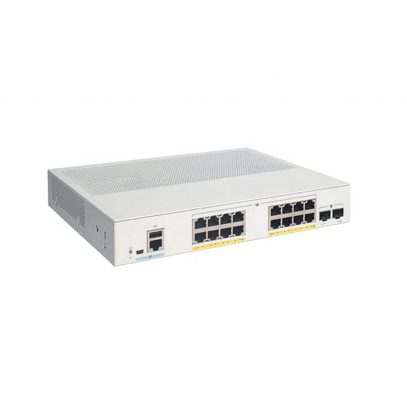 C1000 series 16x10/100/1000 Ethernet PoE ports and 120W budget switch C1000-16P-2G-L