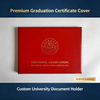 Protège-diplôme personnalisé en cuir PU avec logo doré, porte-documents universitaire sur mesure pour la remise des diplômes