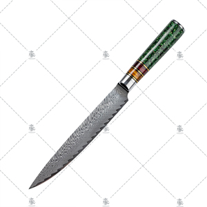 Couteau professionnel en acier Damas KEENHOPE VG10 10Cr15CoMoV, couteau à trancher, couteaux de cuisine, manche en résine composite acrylique - Product Image 5