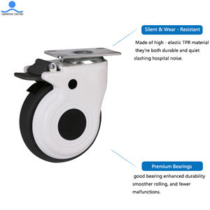 Haste de fio giratória, plástico tpr 3 4 5 polegadas durável com freio médico <span class=keywords><strong>castor</strong></span> rodas de cama do hospital - Product Image 4