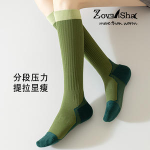 Calcetines de Compresión para Mujer, Hasta la Pantorrilla, para Yoga y Running, de Secado Rápido, Antideslizantes, en Blanco, Rosa, Morado, Amarillo, Verde, Gris, Negro - Product Image 2