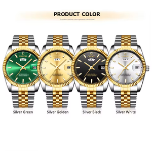 Reloj Mecánico Rectangular de Negocios para Hombre, con Manecillas, Calendario Luminoso de Alta Calidad, Resistente al Agua, de Acero Inoxidable - Product Image 6