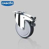 CASCOO roue en polypropylène noyau en caoutchouc thermoplastique bande de roulement roulette fixe pour lit de patient roulette médicale et roulette de chariot