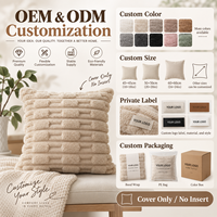 Housse de coussin décorative pour canapé, couleur personnalisée OEM ODM, en fausse fourrure pelucheuse