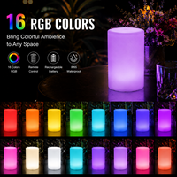 Lampe de table LED CoolQing à piles, écologique, à intensité variable, avec télécommande, pour la lecture et l'ambiance, design cylindrique, protection des yeux