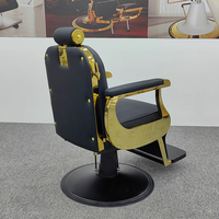 Chaise de barbier inclinable noire pour salon de beauté, salon de beauté moderne et professionnel, robuste et durable, à vendre