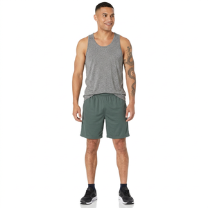 Men's Plus Size Gray Sleeveless Tank Top O-Neck Knitted Breathable Casual Workout <b>Vest</b> Solid Color Polyester Fit - Product Image 2