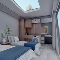 Maison capsule spatiale, maison préfabriquée unique avec un design élégant
