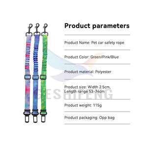 Ceinture de sécurité élastique rétractable pour animaux de compagnie, ensemble de ceintures de sécurité pour collier de chien - Product Image 2