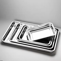 Plateau rectangulaire carré en acier inoxydable 304/201/410 écologique moderne pour barbecue, salle à manger et dîner à la vapeur