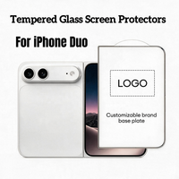 Protections d'écran en verre trempé de qualité supérieure pour iPhone Duo, film protecteur anti-rayures et anti-éclats pour l'écran extérieur, LOGO personnalisé