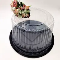 Atacado pet pvc caixa de bolo branco transparente redonda, para casamento, festa de aniversário, caixa de presente