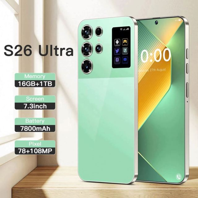 2025 New S26 Ultra Android 14 5G Smartphone 16+1TB 4G 5G 7.3inch HD Screen 72+108MP Dual Card Cell Mobile Phone