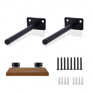 Floating <b>Shelf</b> <b>Wall</b> <b>Mounted</b> Storage Rack Dark Brown Wooden Rectangle Durable 1 Layer - Product Image 5