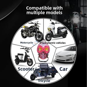 Projecteur de <span class=keywords><strong>moto</strong></span> en forme de crâne coloré avec faisceau haut et bas et fonction clignotante, projecteur LED externe, haute luminosité - Product Image 4