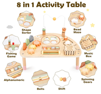 Table d'activités en bois 8 en 1, jouets Montessori pour enfant de 2 ans, cadeau |   Activités d'apprentissage des compétences en motricité fine