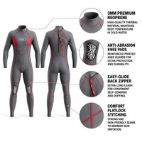 Combinaison de plongée en néoprène 3 mm pour hommes et femmes, combinaison intégrale avec genouillères, vêtements de bain thermiques chauds pour le surf et la plongée avec tuba