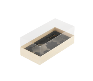 Wholesale Factory Wooden Disposable Swiss Roll Transparent Cake Box-F155B inner boxes + lids