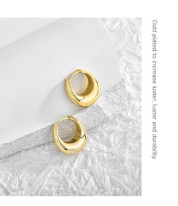 2024 Trendy 14k PVD Gold Plated Brass Alloy Chunky Hoop Earrings Channel Setting Religious Number Pattern Gift Women's Party - Product Image 1