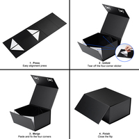 Boîte cadeau en carton de luxe personnalisée, pliable et repliable avec fermeture magnétique, doublée d'éponge pour vêtements et chaussettes