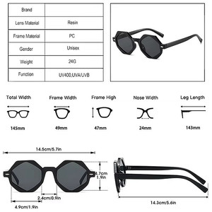Logo Custom 2026 Vintage Men Women <b>Small</b> <b>Frame</b> Rivets Sun Glasses UV400 Jelly Color Polygon <b>Sunglasses</b> - Product Image 5