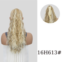 Extensions de cheveux synthétiques à clip en forme de griffe, vague d'eau bouclée, nouvelle collection, vente en gros, fibre haute température, queue de cheval, perruques à cordon de serrage