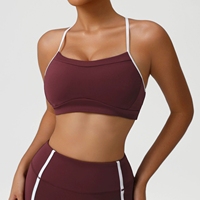 Vêtements de sport pour femmes, sensation de peau nue, séchage rapide, dos concave et convexe, soutien-gorge de fitness push-up pour femmes