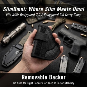 Étui de poche IWB en cuir PU Bodyguard 2.0, ambidextre, hauteur et inclinaison réglables, support amovible, clip métallique, étuis en nylon - Product Image 2
