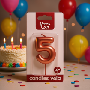Party Love Number 5 Candle 6Cm Birthday Cake Decoration - Product Image 3