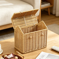 Nouveau panier-cadeau multifonctionnel HUANGTU en plastique écologique fait main, moderne, pour la pâtisserie, les collations, les biscuits, les bonbons, beige, gain de place