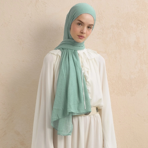 Premium Solid Modal Crinkle Hijab Lightweight Breathable Soft <b>Scarf</b> for Ladies Daily Wear Beach Travel <b>Ethnic</b> Traditional <b>Shawls</b> - Product Image 3