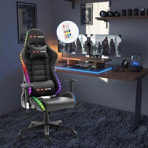 Bán Hot PC máy tính trò chơi ghế da silla Gamer LED ánh sáng RGB chơi game ghế - Product Image 1