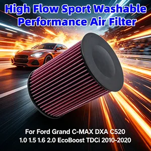 Filtro Aria Sportivo Lavabile ad Alto Flusso 7M519601AC per <span class=keywords><strong>Ford</strong></span> <span class=keywords><strong>Grand</strong></span> <span class=keywords><strong>C</strong></span>-<span class=keywords><strong>MAX</strong></span> DXA C520 1.0 1.5 1.6 2.0 EcoBoost TDCi 2010-2020 - Product Image 1